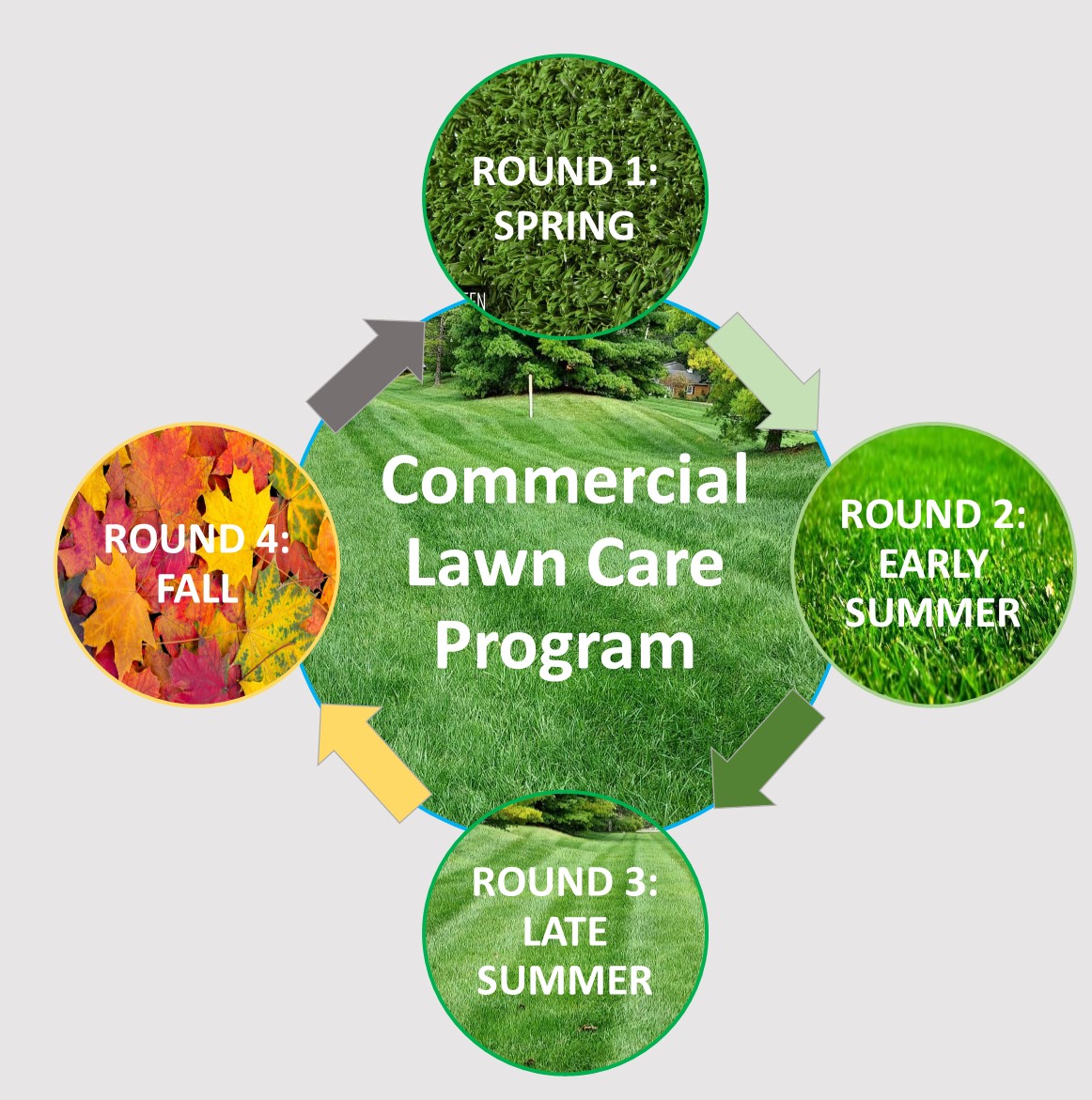 Commercial 4-round fertilizer program application